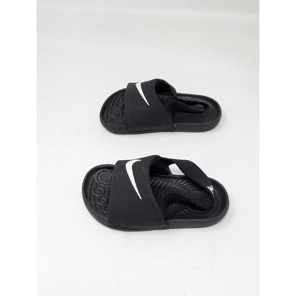 Nike Kawa Slide TD Toddler Sandals Black White BV1094-001 Size 6C